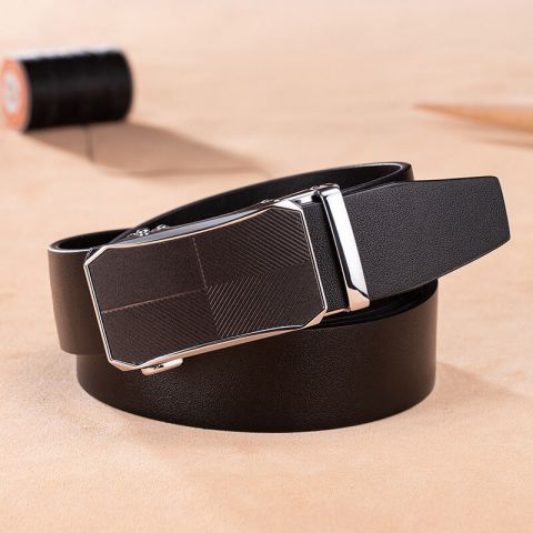 Thắt lưng khoá cài tự đông da bò thật - C831