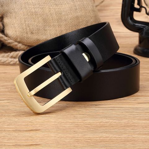 Dây lưng nam khoá đồng - Đen C923A