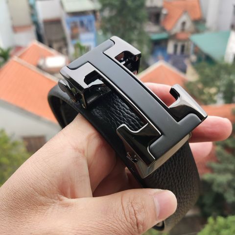 Thắt lưng chữ H xám đen - C351