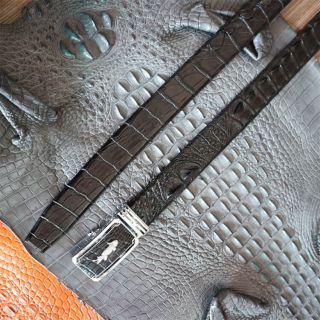 Dây lưng bản liền gai lưng khóa bạc dây đen bản 3,5cm E420