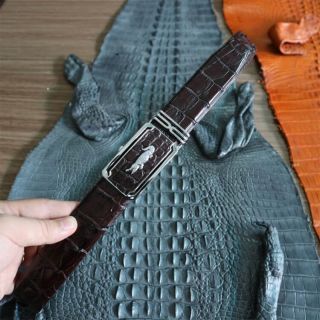 Thắt lưng liền dây nâu khóa màu bạc vân gai bản 3,5cm E500