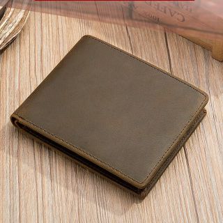 Ví da nam dáng ngang da bò thật 100% D686